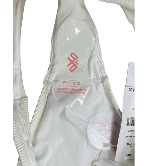 PilyQ White Pearl Ribbed Basic bikini bottom NWT - Picture 5 of 7